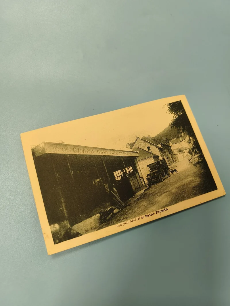 Ancienne carte postale animée Comptoir Général Saint-Firmin véhicule rétro