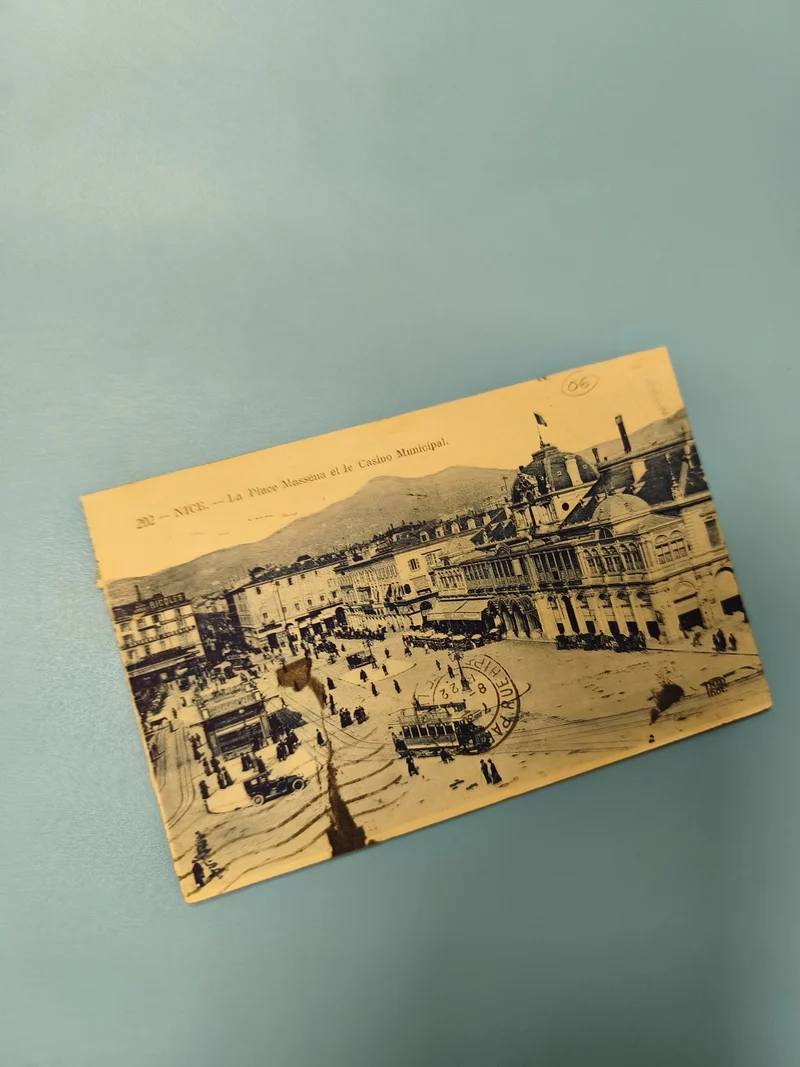 Carte postale ancienne animée Nice Place Masséna Casino Municipal vintage