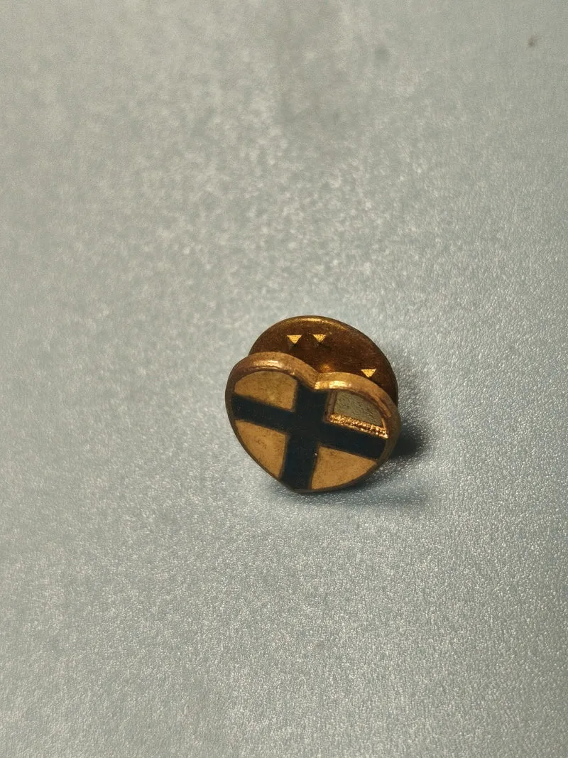 Vintage pin's Marseille blason croix bleu doré collection rétro ancien