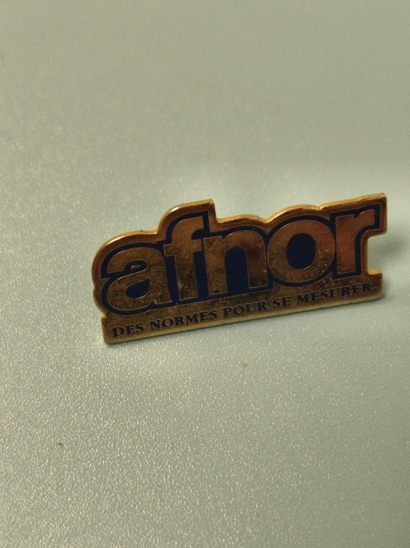Vintage pin's afnor ancien logo bleu doré collection badge publicitaire