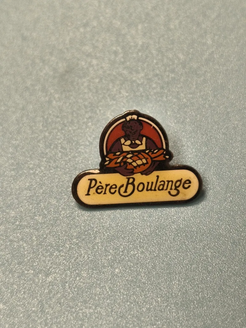 Vintage pin's publicitaire Père Boulange boulanger illustration émaillée rare