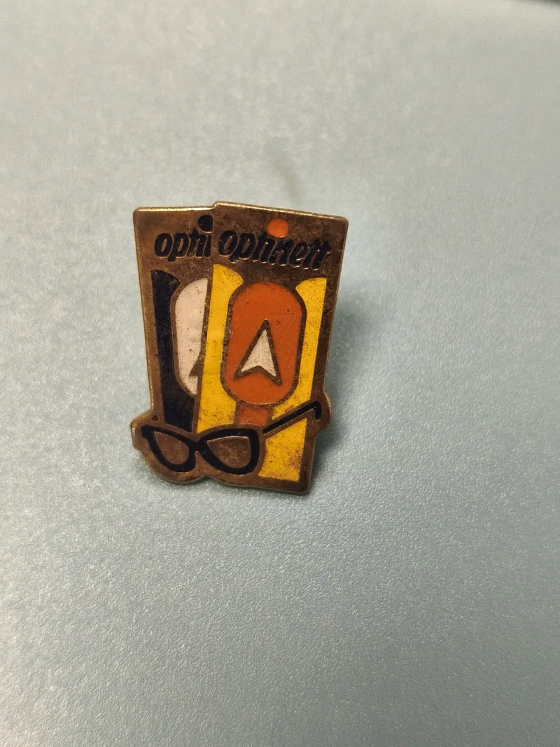 Vintage pin's Optinet optique lunettes, design coloré rétro, collection (Ref 16)