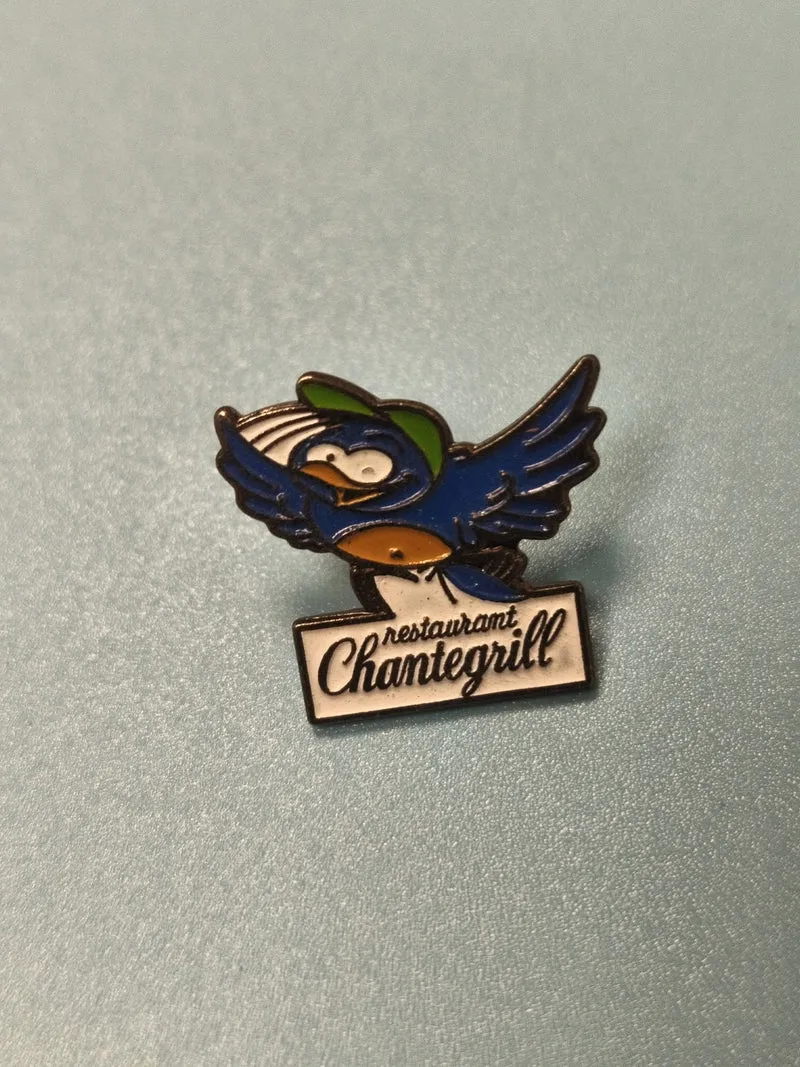 Vintage pin's Chantegrill oiseau mascotte restaurant collection (Ref 16)