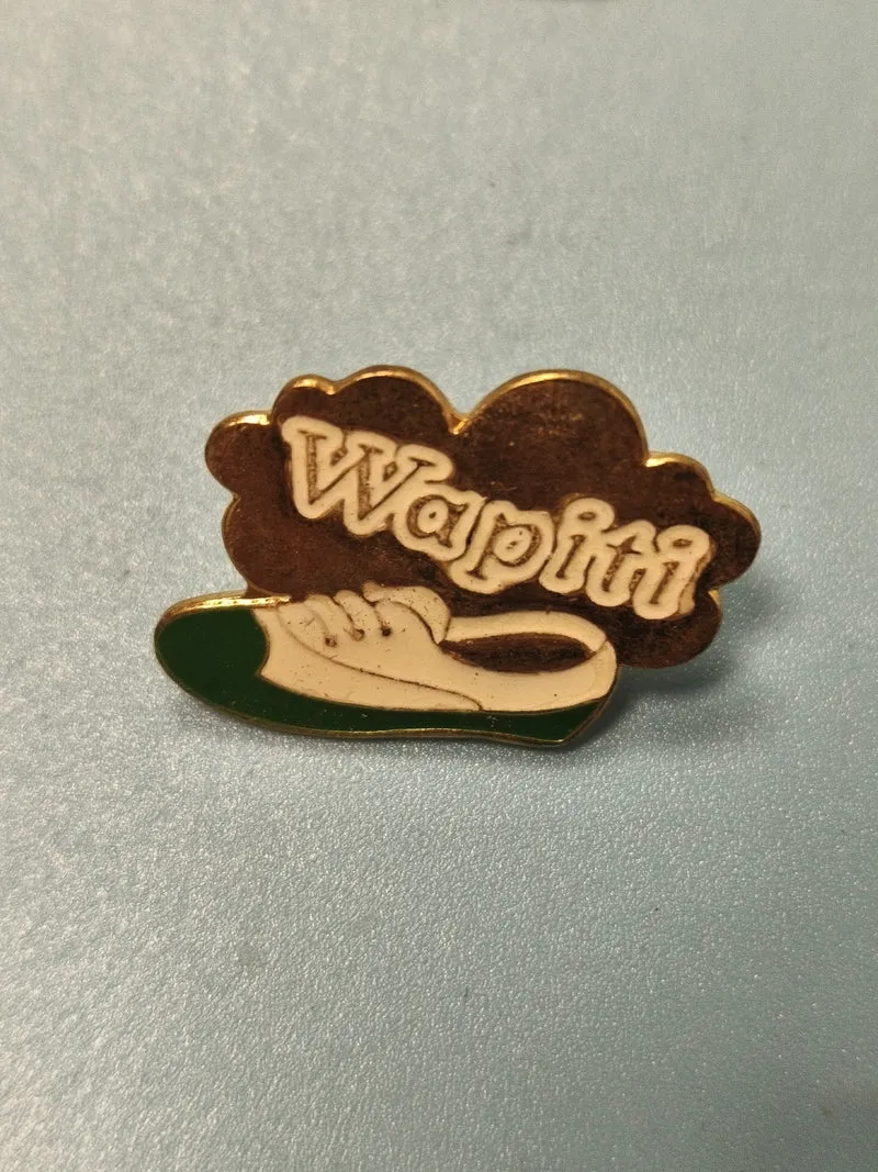 Vintage pin's Wapiti nuage chaussure vert blanc collection rétro (Ref 19)