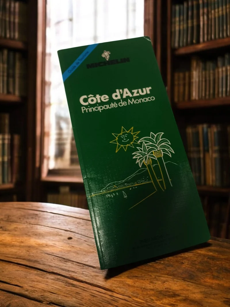 Carte routière vintage Michelin Côte d?Azur Monaco verte rétro authentique