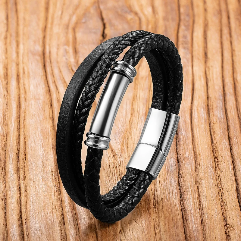 Bracelet cuir "tube"