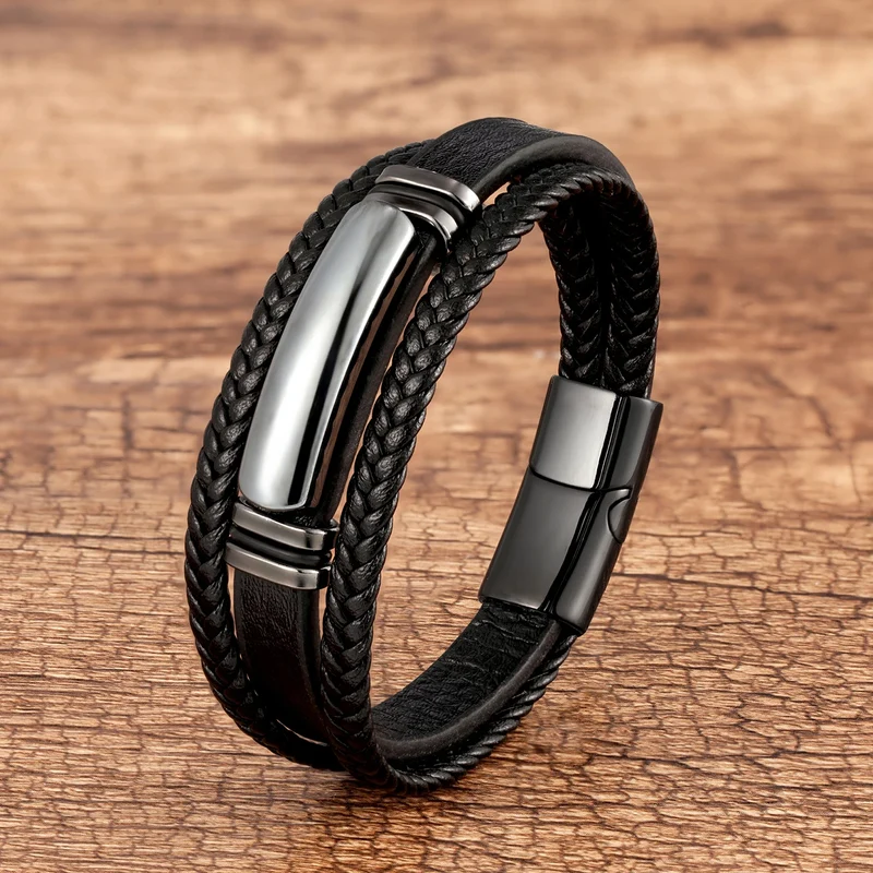 Bracelet cuir "grande pierre"