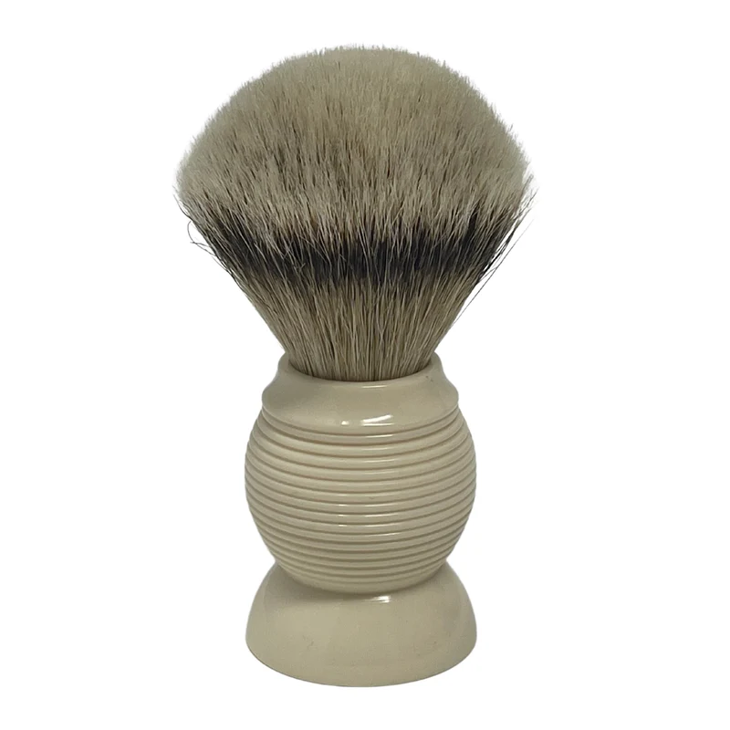 Shaving Brush Silvertip Badger – 26mm Knot, 4.5” Tall – Resin Handle – Premium Wet Shaving Brush for Rich Lather & Smooth Shave Faux Ivory or Orange GENTS