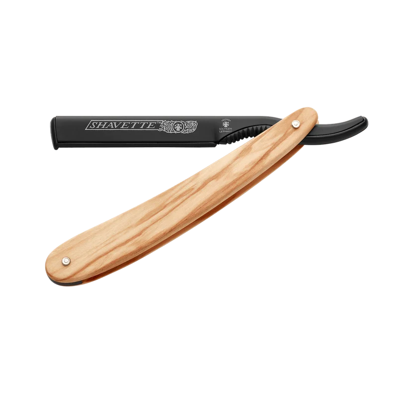 Dovo - SHAVETTE Straight Razor, Olive Wood #201071 Sold by GENTS