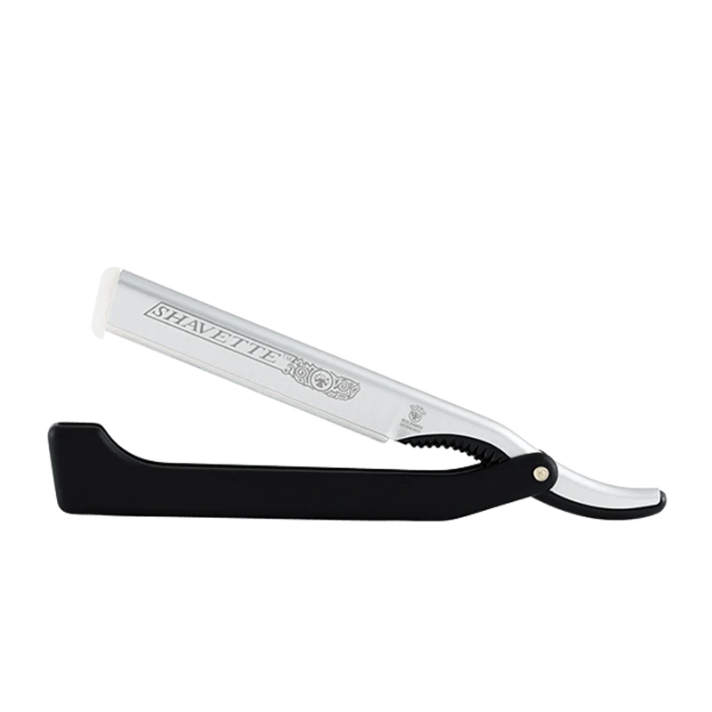 DOVO - SHAVETTE Straight Razor, Black & Silver, German Solingen #201081 Sold by GENTS