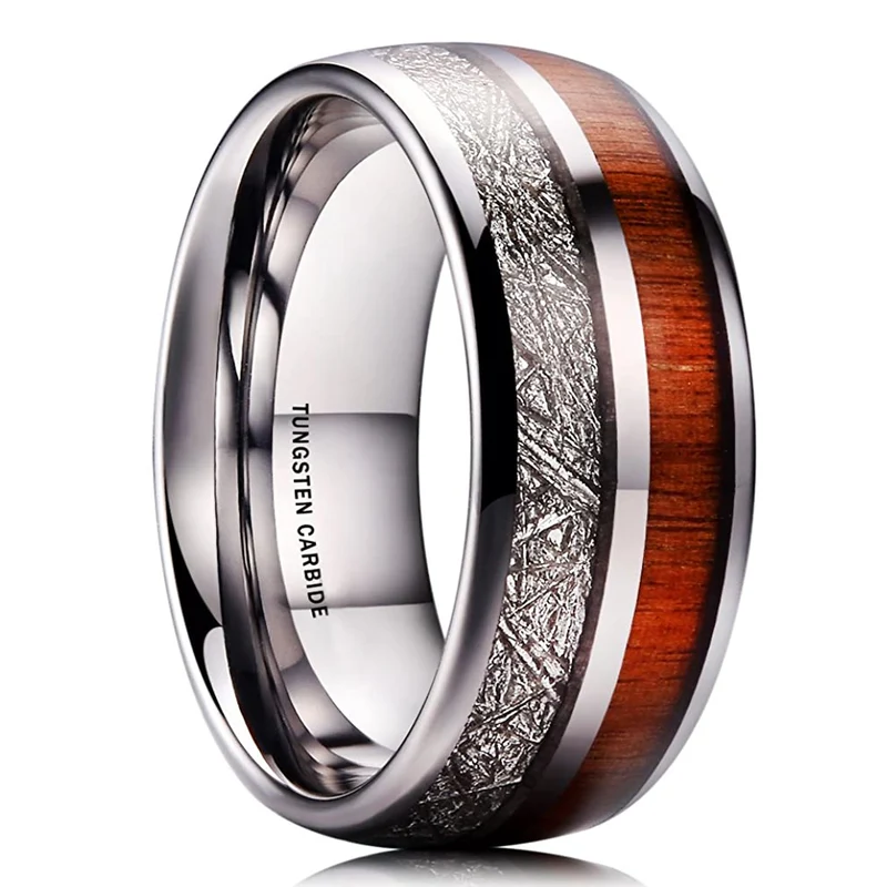 Bague bois de koa BT*3866 argenté