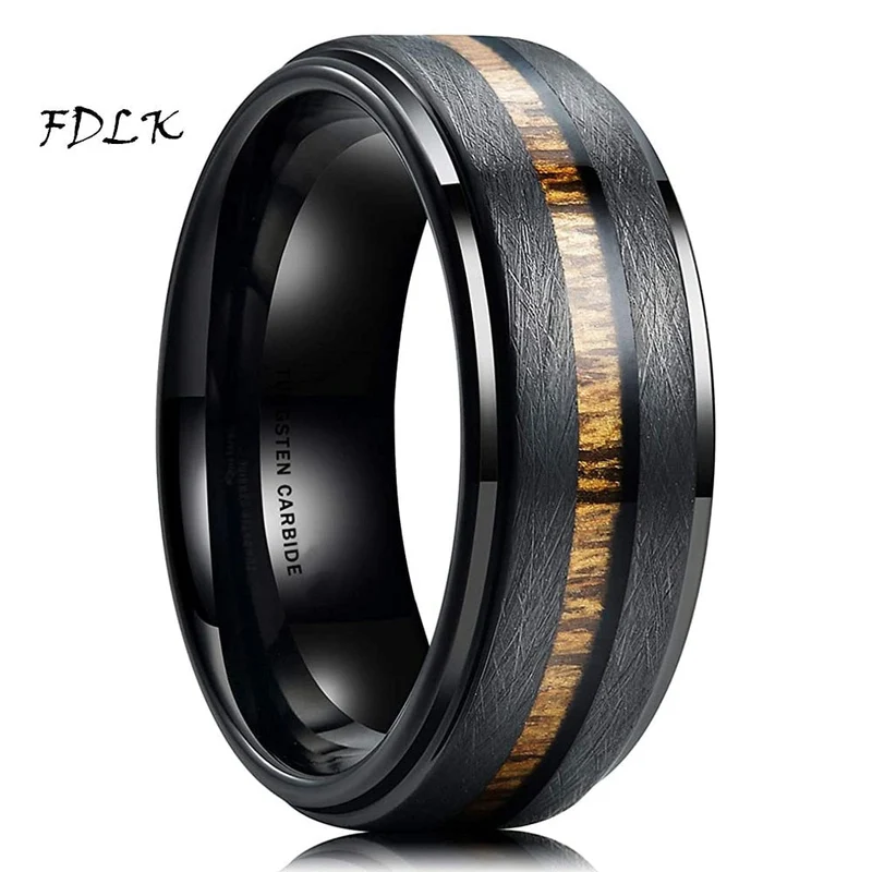 Bague incrustation de luxe, en bois de Koa style 32