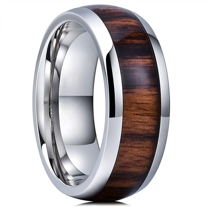 Bague incrustation de luxe, en bois de Koa style 30