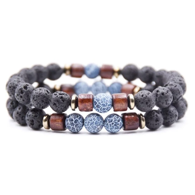 Bracelet perle duo de lave