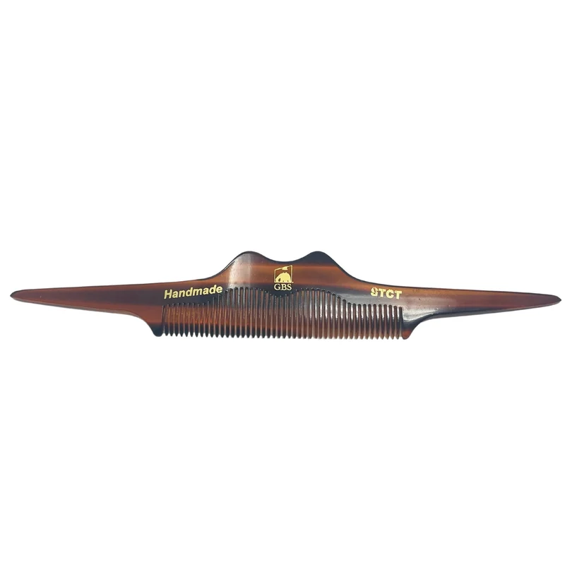 Handmade Acetate Celluose Tortoise Pin Tail Mustache Comb