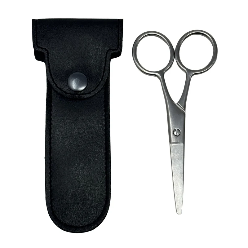 GENTS 4" Stainless Steel Beard and Mustache Scissors Professional Sharp Surgical Grade Steel for Trimming, Grooming, Cutting Mustache, Beards & Eyebrows Hair Includes Scissors