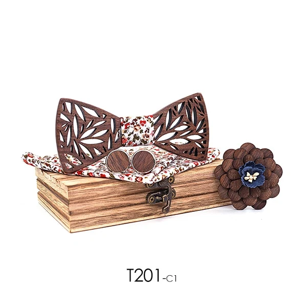 Coffret nœud papillon bois ajouré T201