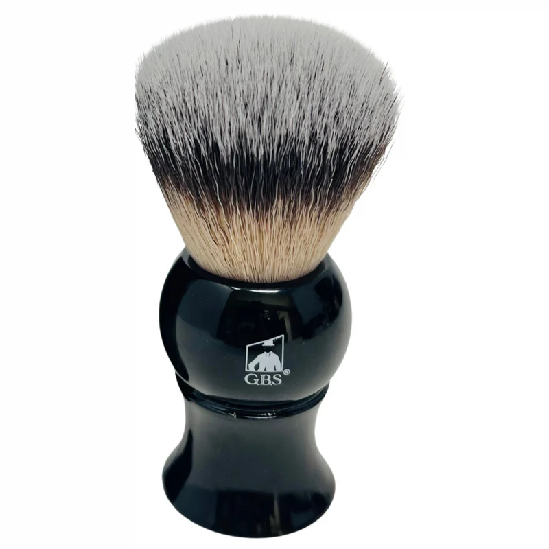 G.B.S Black Synthetic Shaving Brush – 4.25” Tall – Cruelty-Free Soft Bristles for Wet Shaving, Lathers Easily, Dries Fast – Gentle on Sensitive Skin, Classic Shave Brush for Men