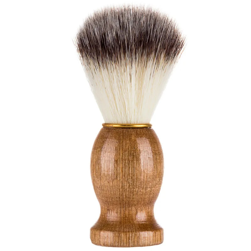 " new " Barber : Blaireau bois naturel doré