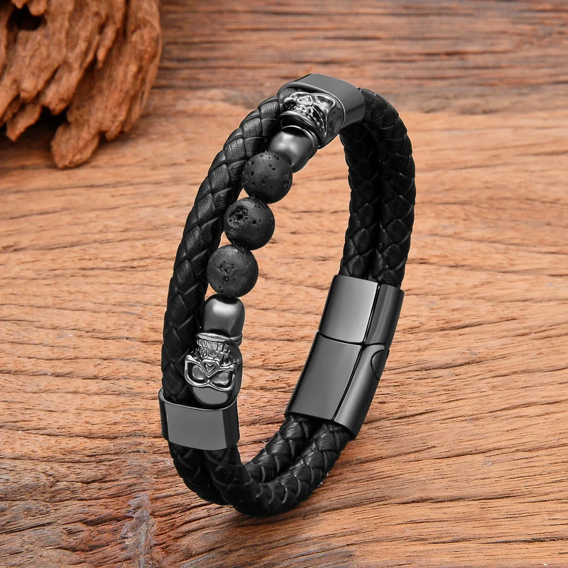 Bracelet "Tête de mort" Pierres