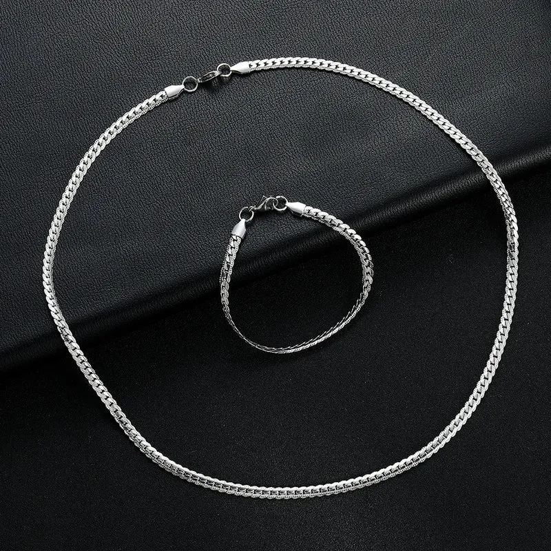 New Arrival Width 5MM 316L Stainless Steel Snake Chain Necklace & Bracelet Fashion Men's Jewelry Set Party Gift