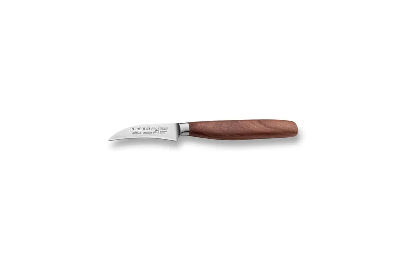 Schälmesser Eterno, Pflaumenholz, Klingenlänge 7cm, geschmiedet, gebogen