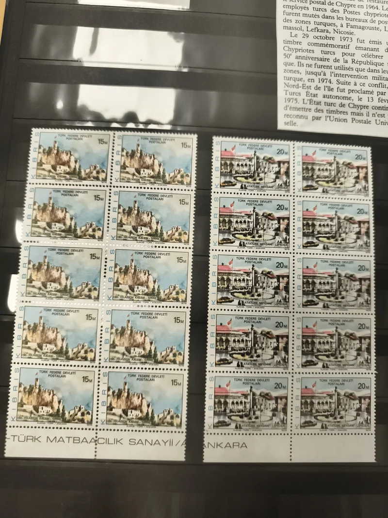 Timbres neufs Chypre Nord KIBRIS 15m 20m paysages Turquie philatélie