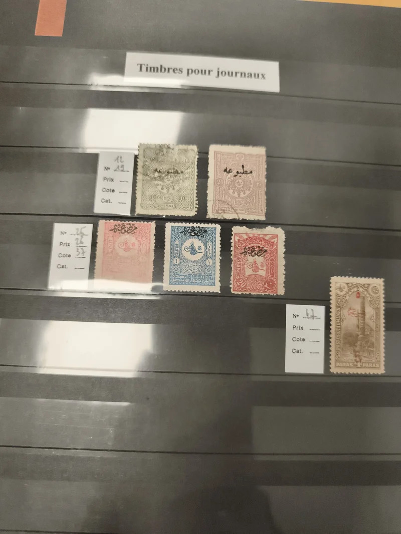 Timbres pour journaux Empire ottoman oblitérés anciens, séries diverses
