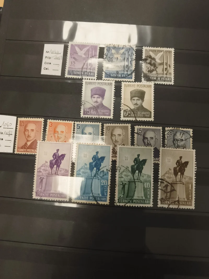 ** Lot timbres Turquie anciens oblitérés, Mustafa Kemal Atatürk, İzmir Fuarı
