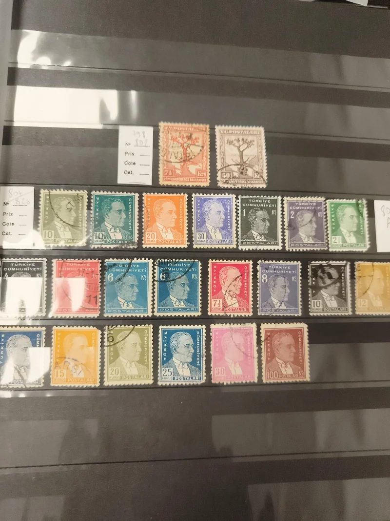 Timbres Turquie lot Mustafa Kemal Atatürk, divers formats, philatélie, Posta