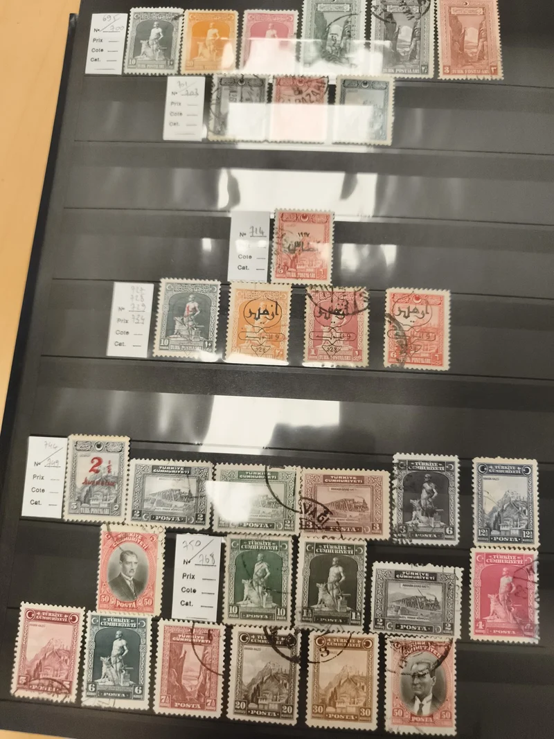 Timbres Turquie Poste Ottomane oblitérés, lot multicolore philatélie orientale
