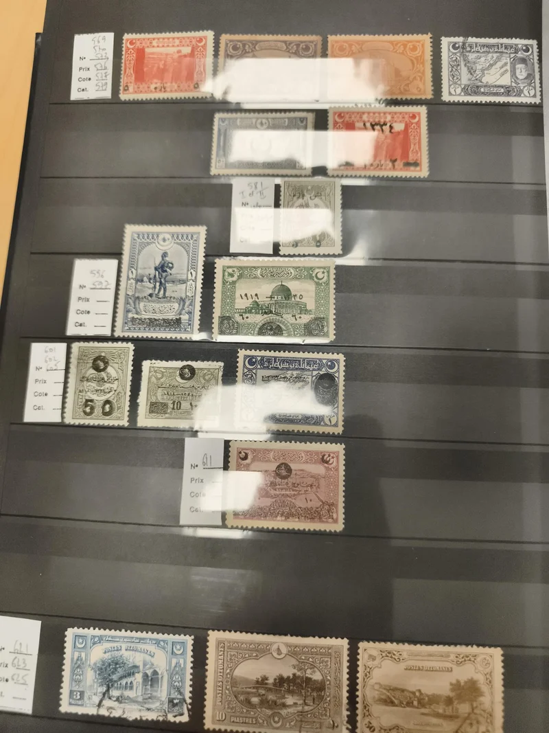 Timbres anciens Empire Ottoman lot x12 philatélie, motifs orientaux, couleurs va