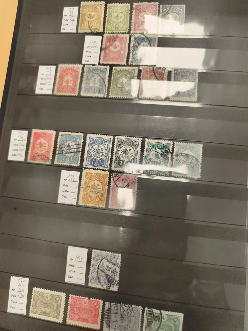 Timbres anciens Empire Ottoman oblitérés, lot philatélie Turquie, motifs arabesq