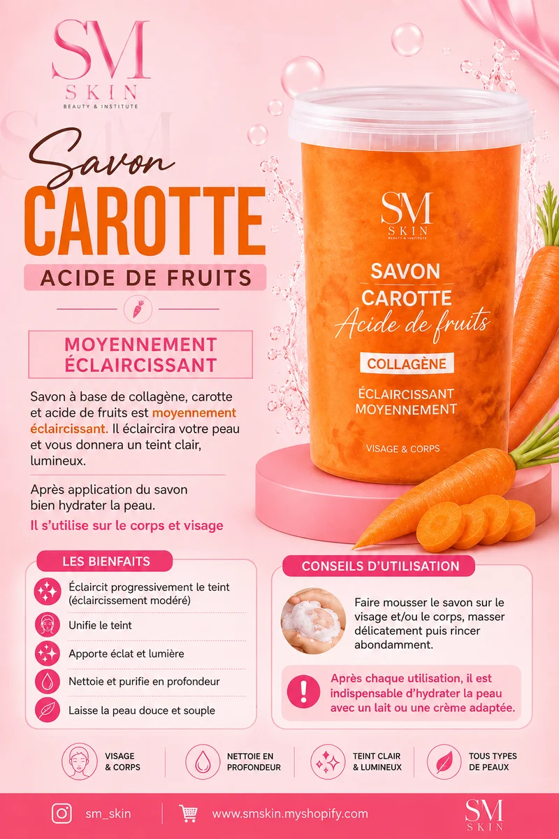SAVON CAROTTE/ACIDES DE FRUITS