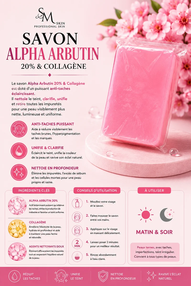 SAVON VISAGE COLLAGENE ET ALPHA ARBUTIN 20%