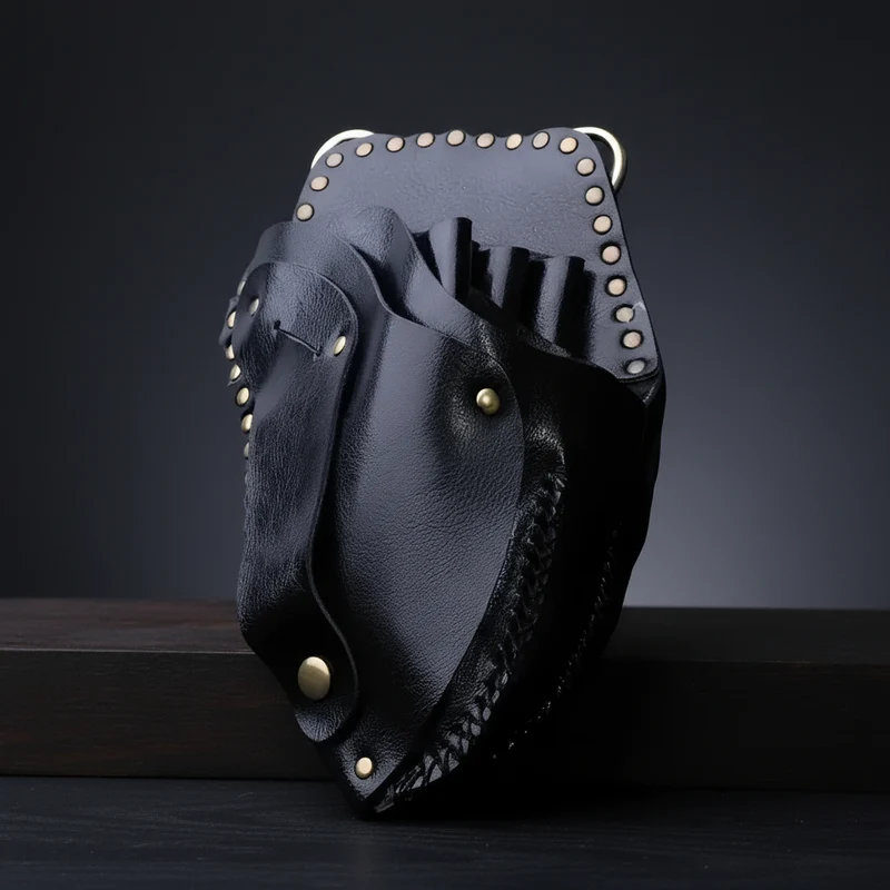 Étui en cuir Juntetsu Heritage - 6 poches pour ciseaux