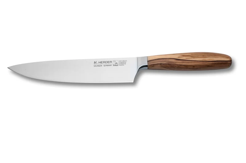 Kochmesser Eterno, Olivenholz, Klingenlänge 21cm, geschmiedet
