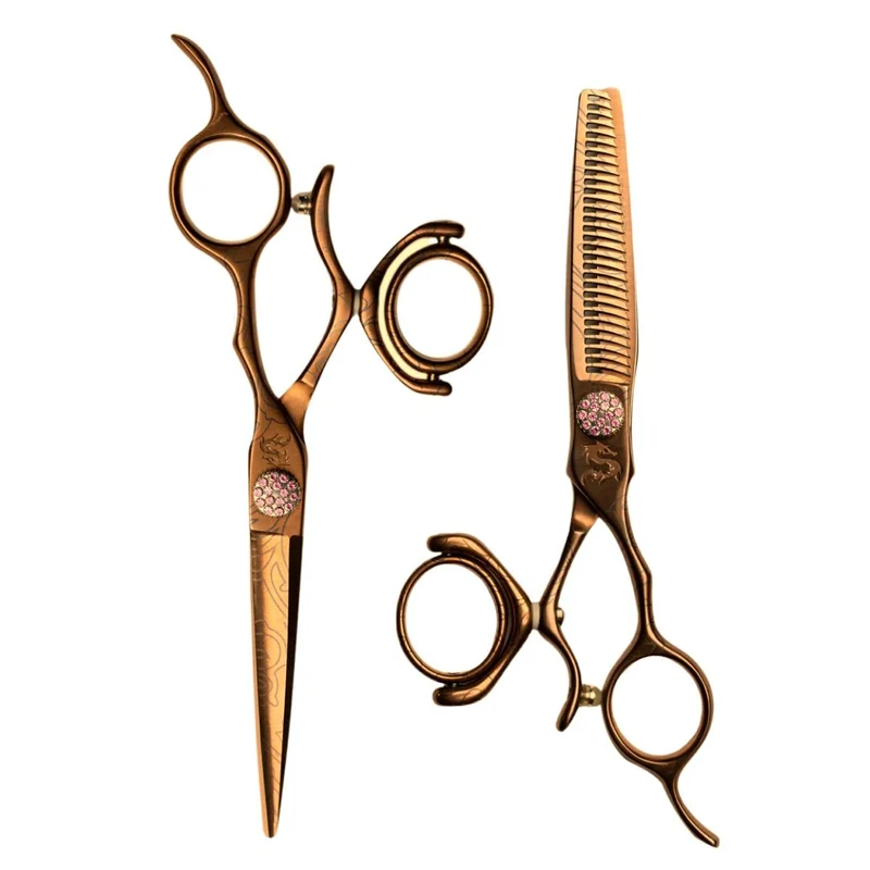 Kamisori Ensemble de ciseaux de coupe de cheveux à double pivot Jewel III