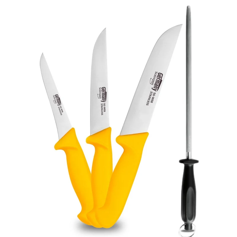 Fleischmesserset 4tlg. mit Wetzstahl