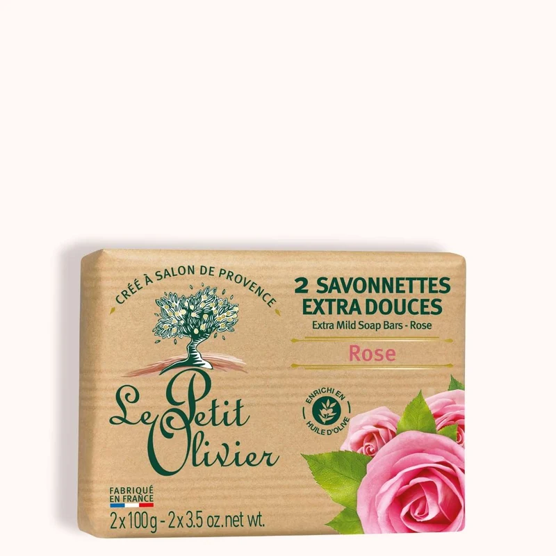 2 Savonnettes Extra Douces - Parfum Rose