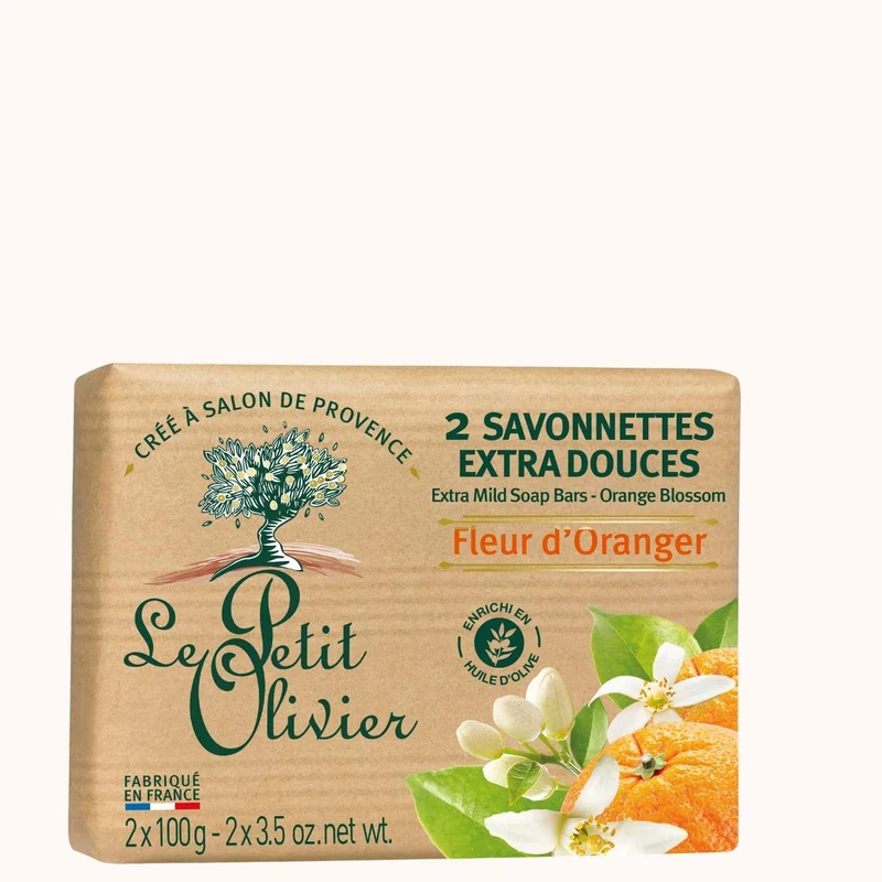 2 Savonnettes Extra Douces - Parfum Fleur d'Oranger