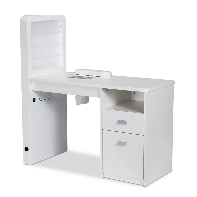 Table manucure Marion avec aspirateur et présentoir LED