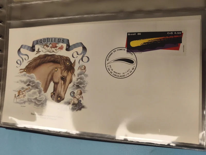 Enveloppe FDC Premier Jour Brésil 1986 Equuleus Cheval Comète Halley