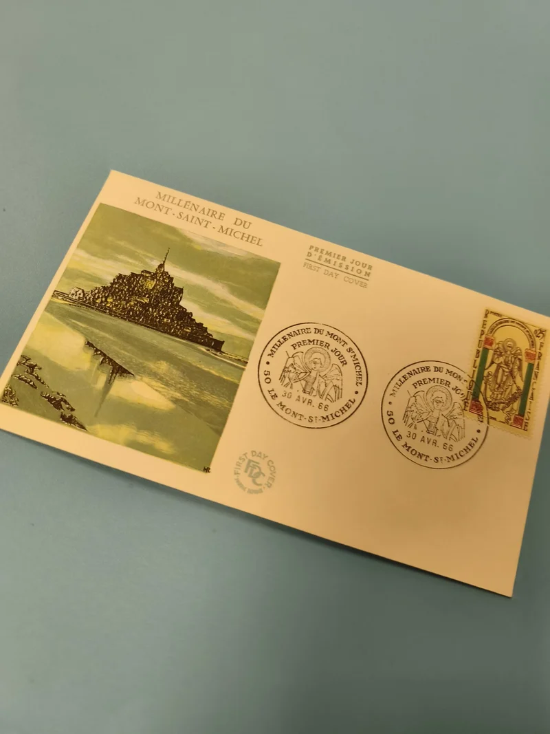 Enveloppe premier jour Mont-Saint-Michel FDC illustration couleur (Ref 10)