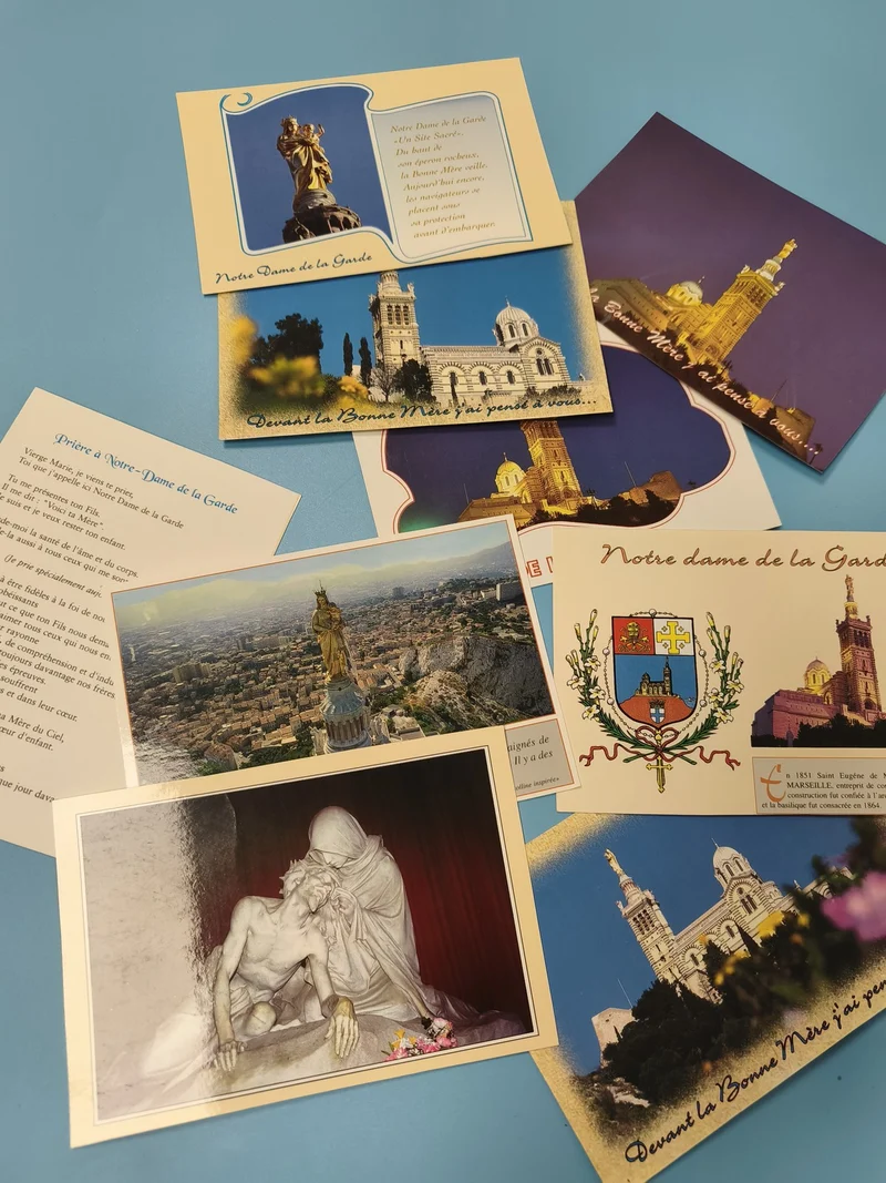 Lot cartes postales vintage Notre Dame de la Garde Marseille vues et prières