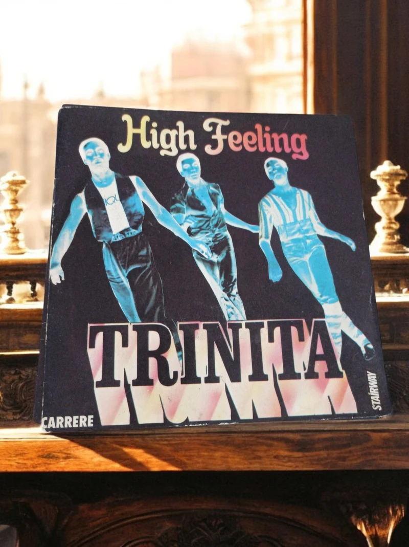 Vinyle 45T Trinita High Feeling Carrere vintage pochette pop années 80