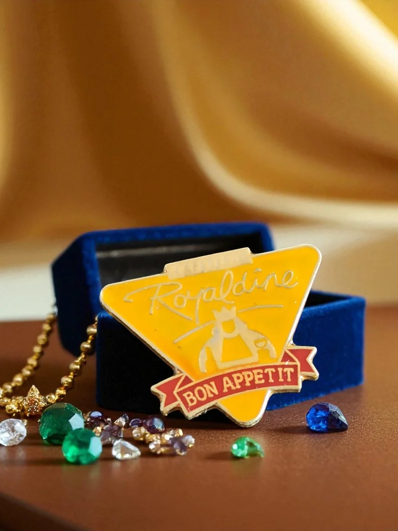 Pin's publicitaire vintage Royaline Bon Appétit triangle édition limitée