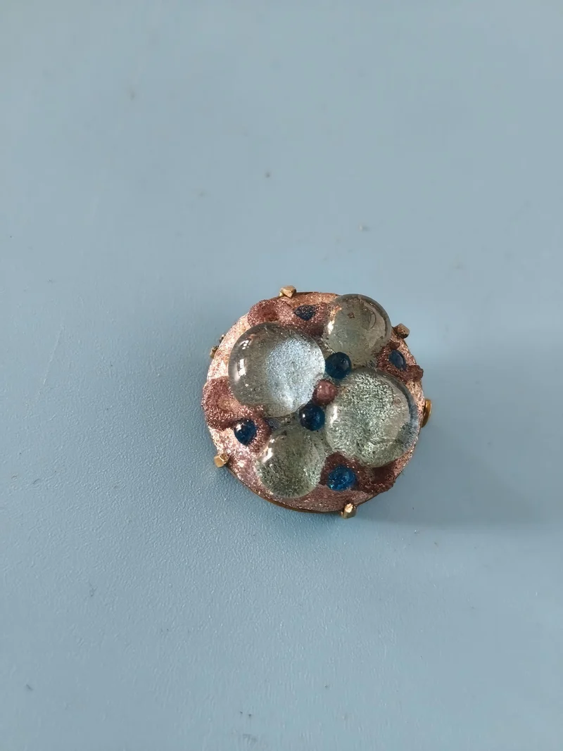 Broche ancienne signée Jacqueline Bobin Limoges France vintage pièce unique rare