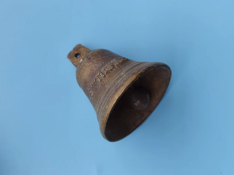 Cloche ancienne signée vintage, objet de collection rétro, décoration authentiqu