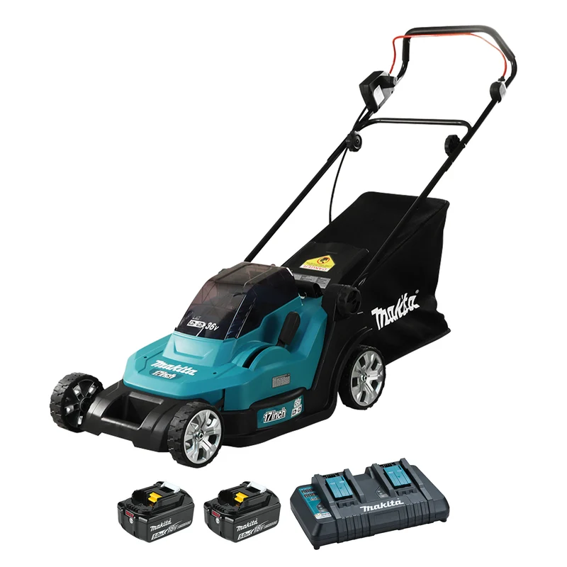 Makita 36V(18Vx2) LXT 17" Lawn Mower, 5.0Ah x2Kit DLM432CT2